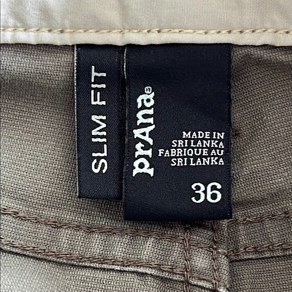 Prana Taupe Cotton Slim Fit Jeans Pants 36 - Picture 8 of 10